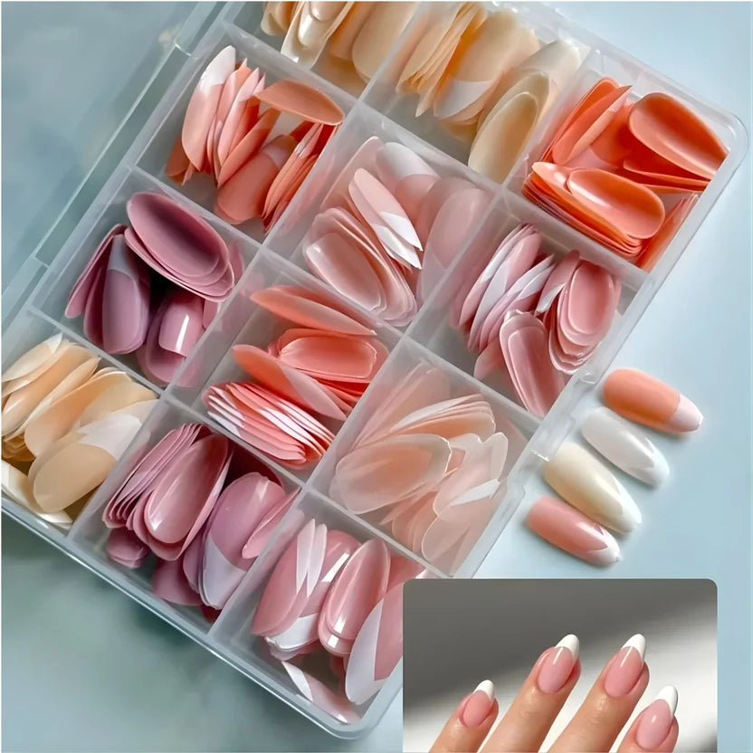 144 Pcs Multicolor False Nails Set – Stylish Press-On Nails