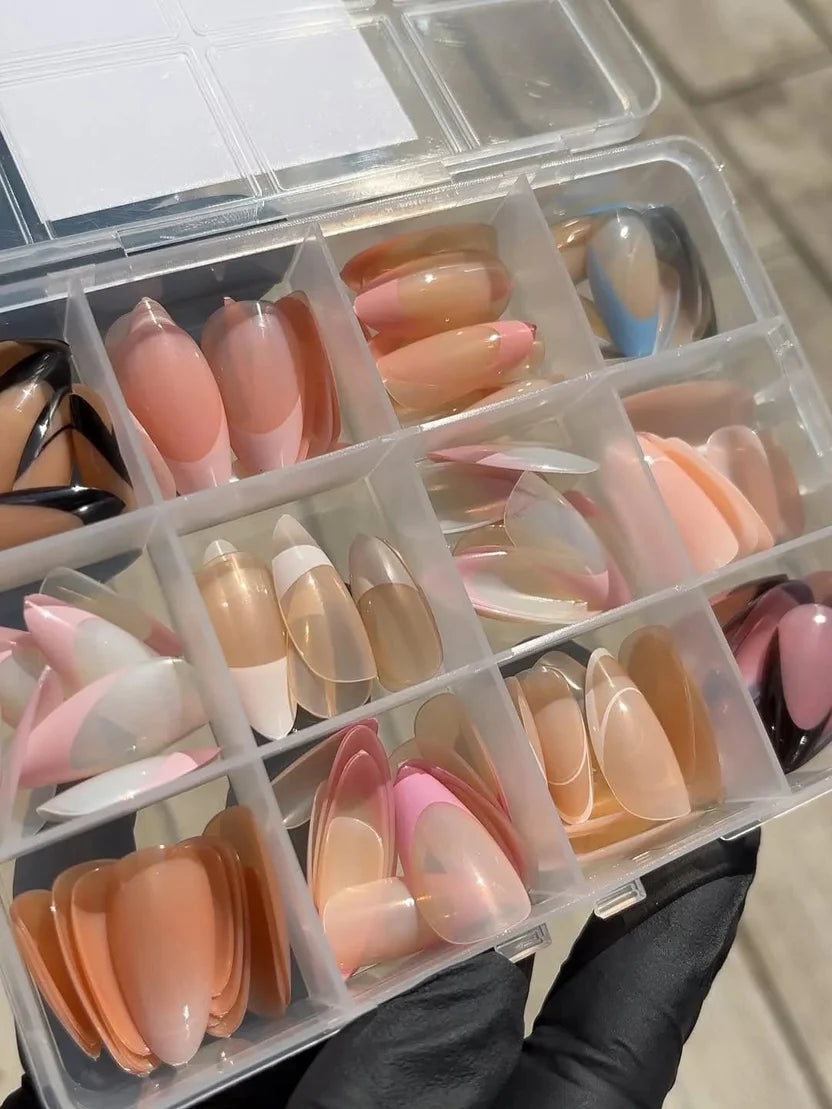 144 Pcs Multicolor False Nails Set – Stylish Press-On Nails