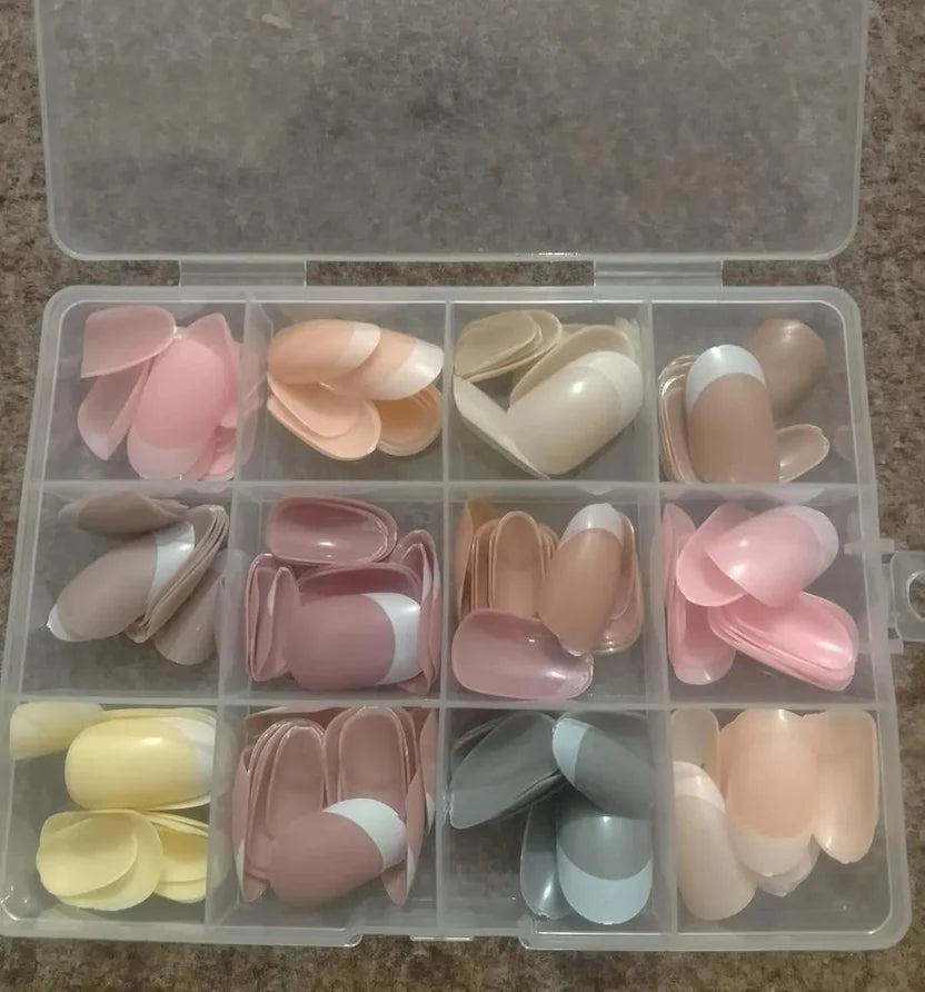 144 Pcs Multicolor False Nails Set – Stylish Press-On Nails